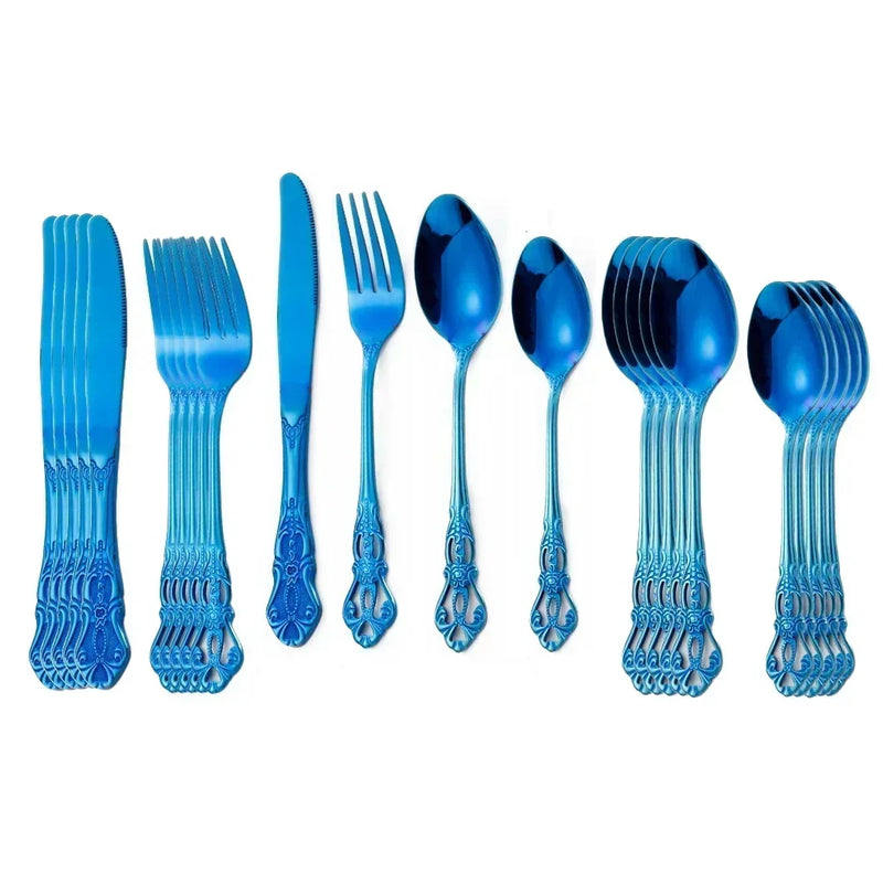 Conjunto de Talheres de Aço Inoxidável Dourado Royal European