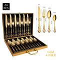 Conjunto de Talheres de Aço Inoxidável Dourado Royal European