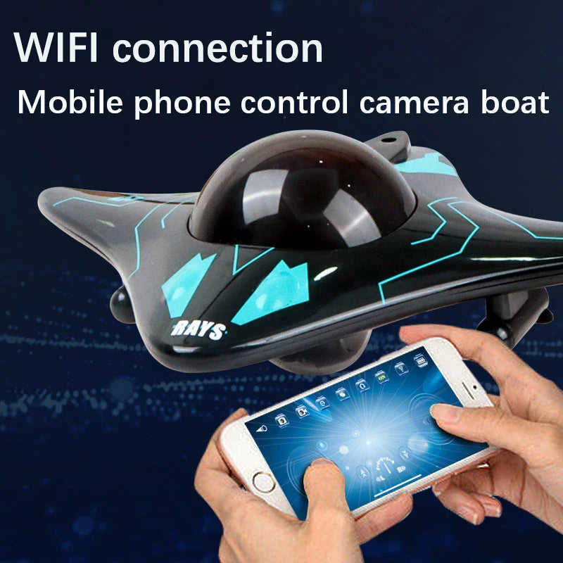 Mini WIFI RC Barco Submarino de Seis Vias Mergulho
